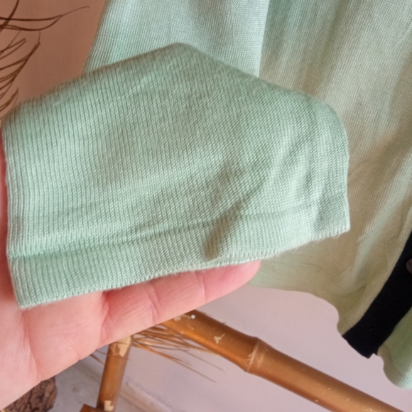 Mint and Navy Escalier Cardigan - Picture 7 of 17